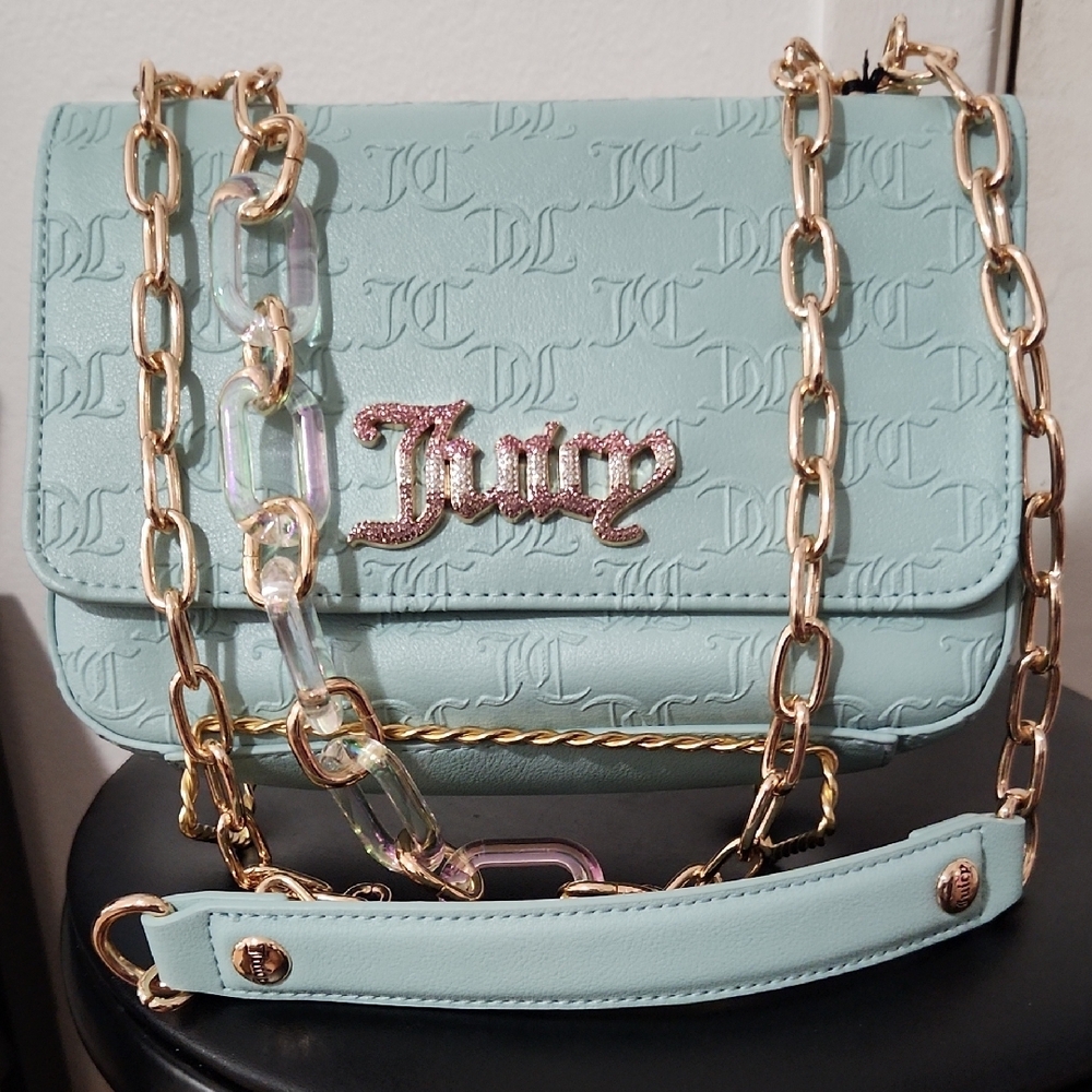 Juicy Couture Green Shoulder Bag with Gold Chain